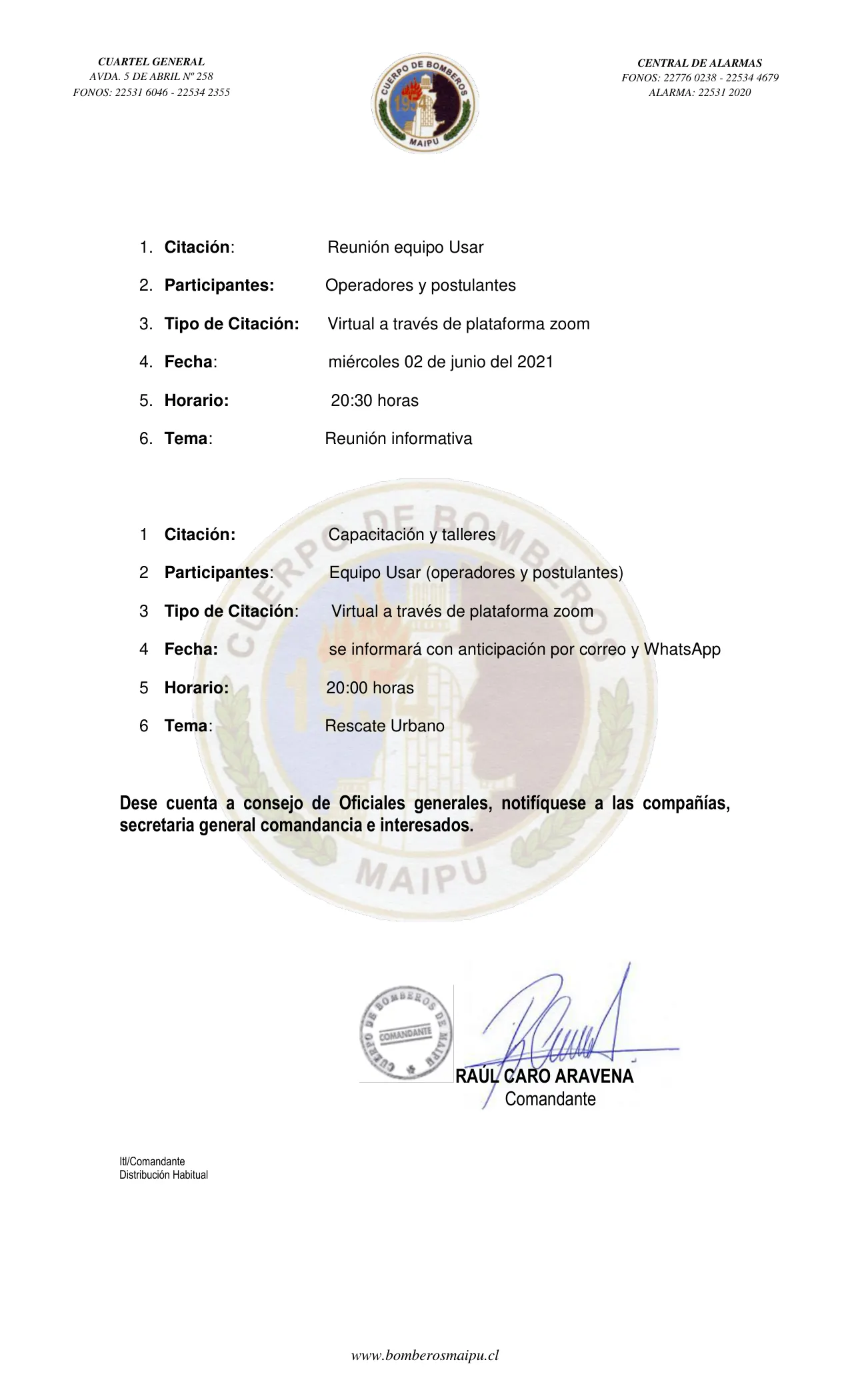 Página 2 de Orden del Día N° 26/2021