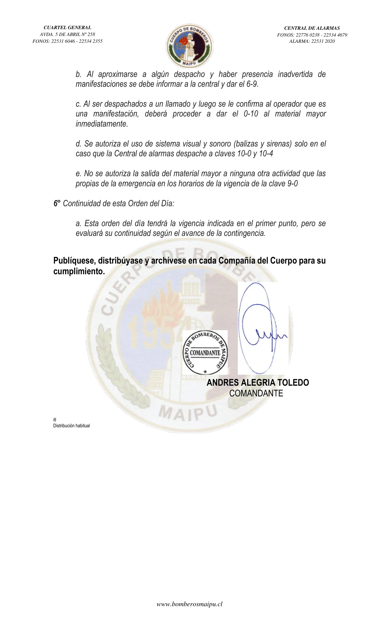 Página 2 de Orden del Día N° 55/2022