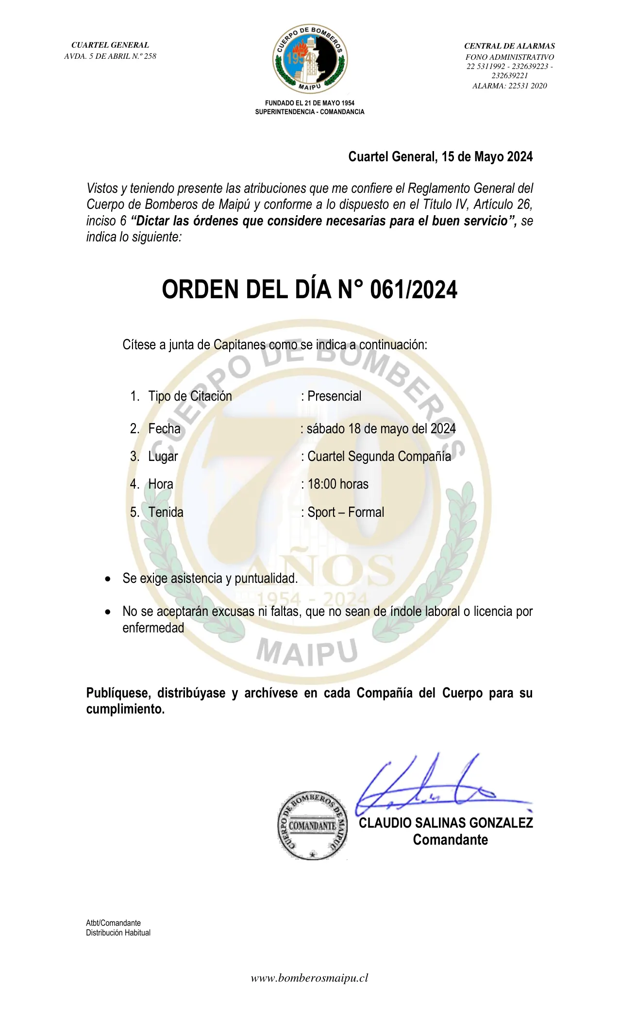 Página 1 de Orden del Día N° 61/2024