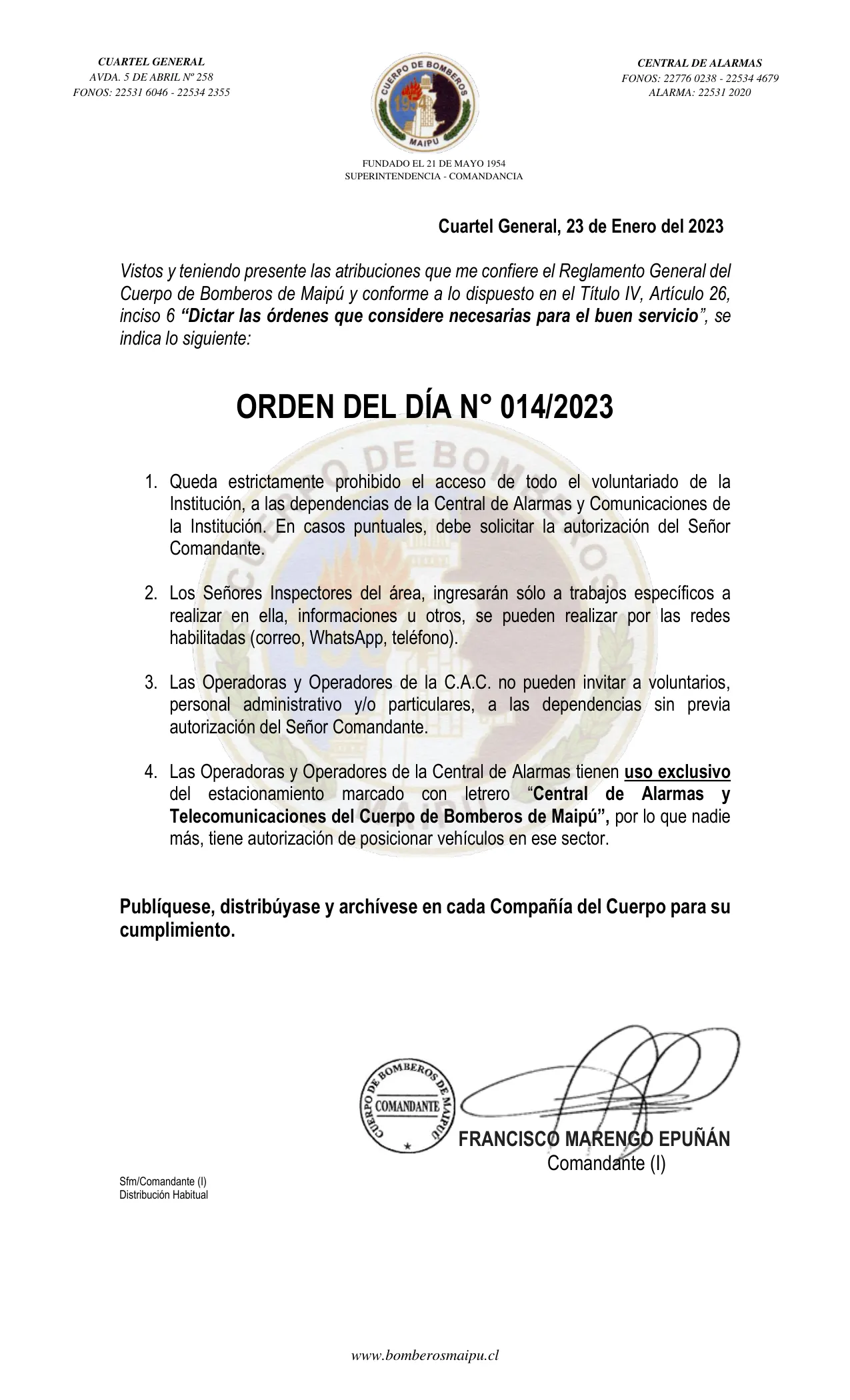 Página 1 de Orden del Día N° 14/2023