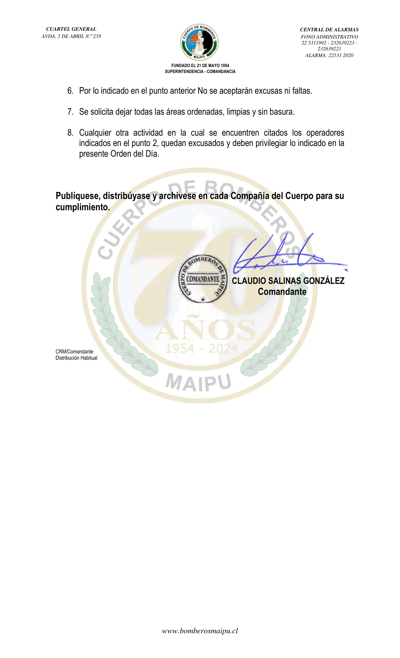 Página 2 de Orden del Día N° 8/2025