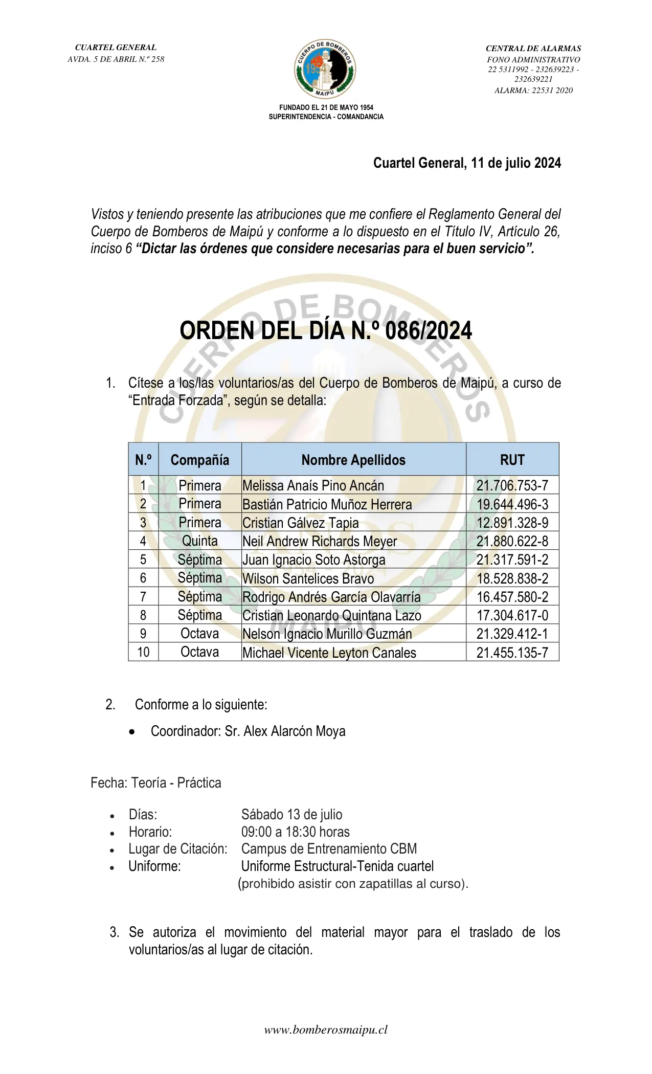 Página 1 de Orden del Día N° 86/2024