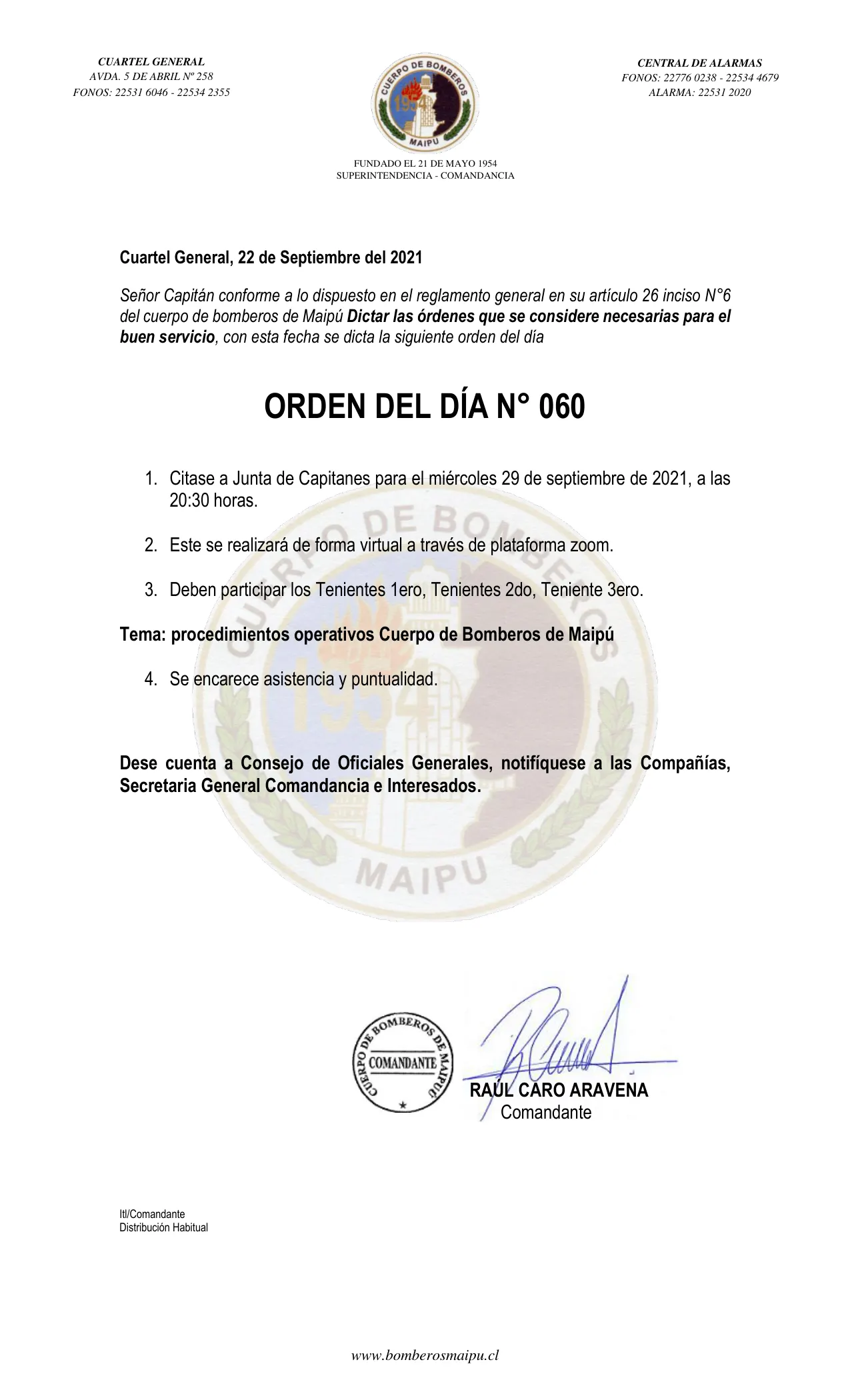 Página 1 de Orden del Día N° 60/2021