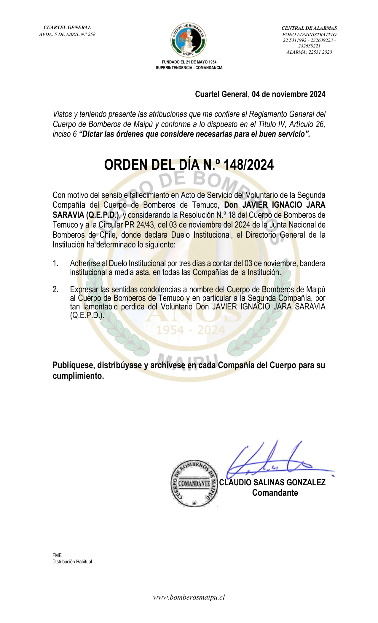 Página 1 de Orden del Día N° 148/2024