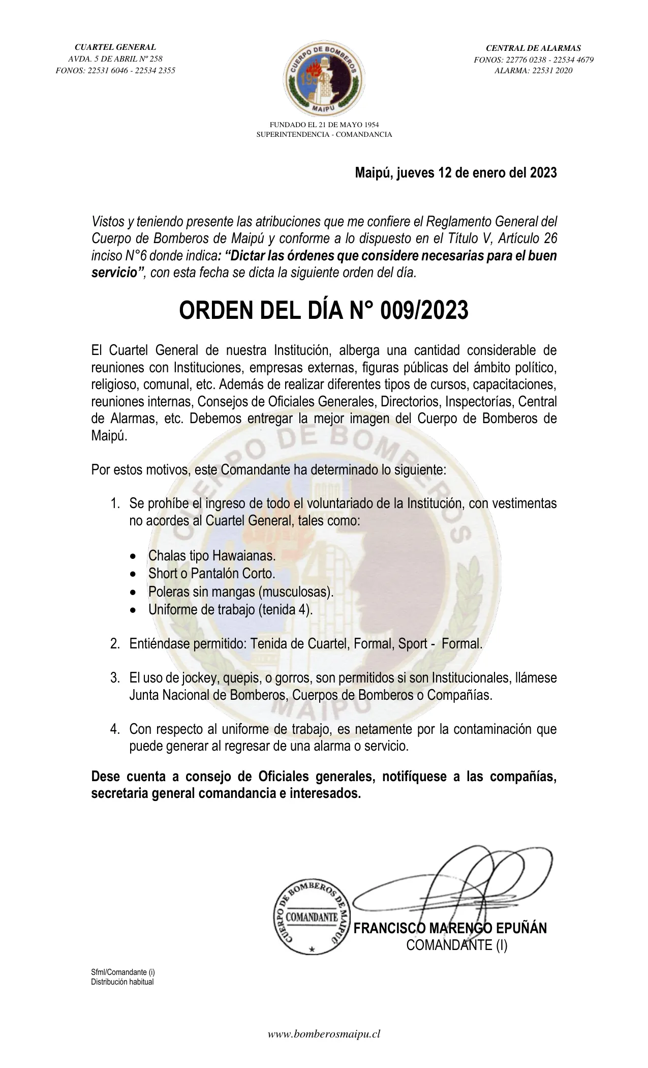 Página 1 de Orden del Día N° 9/2023