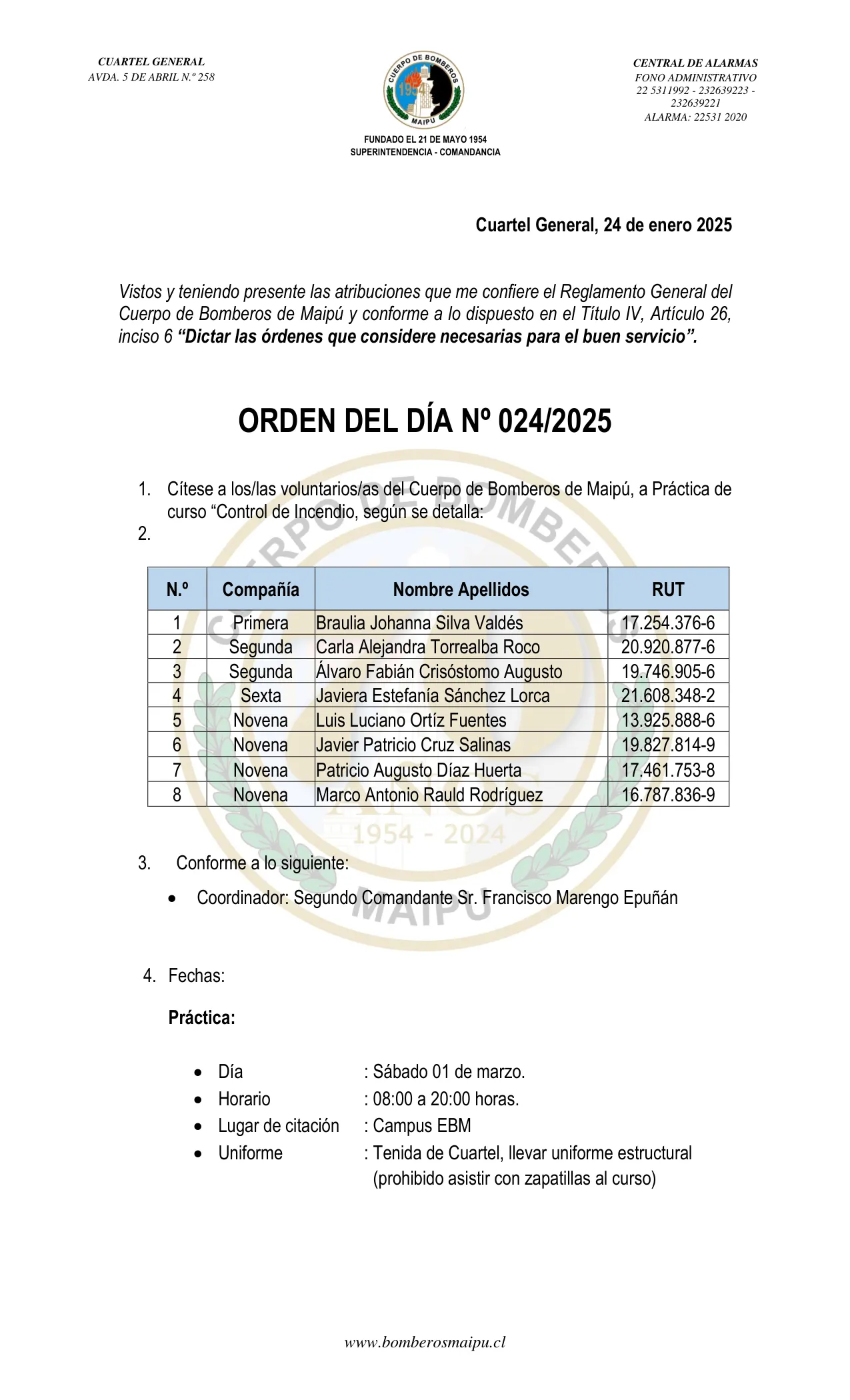 Orden del Día N° 24/2025
