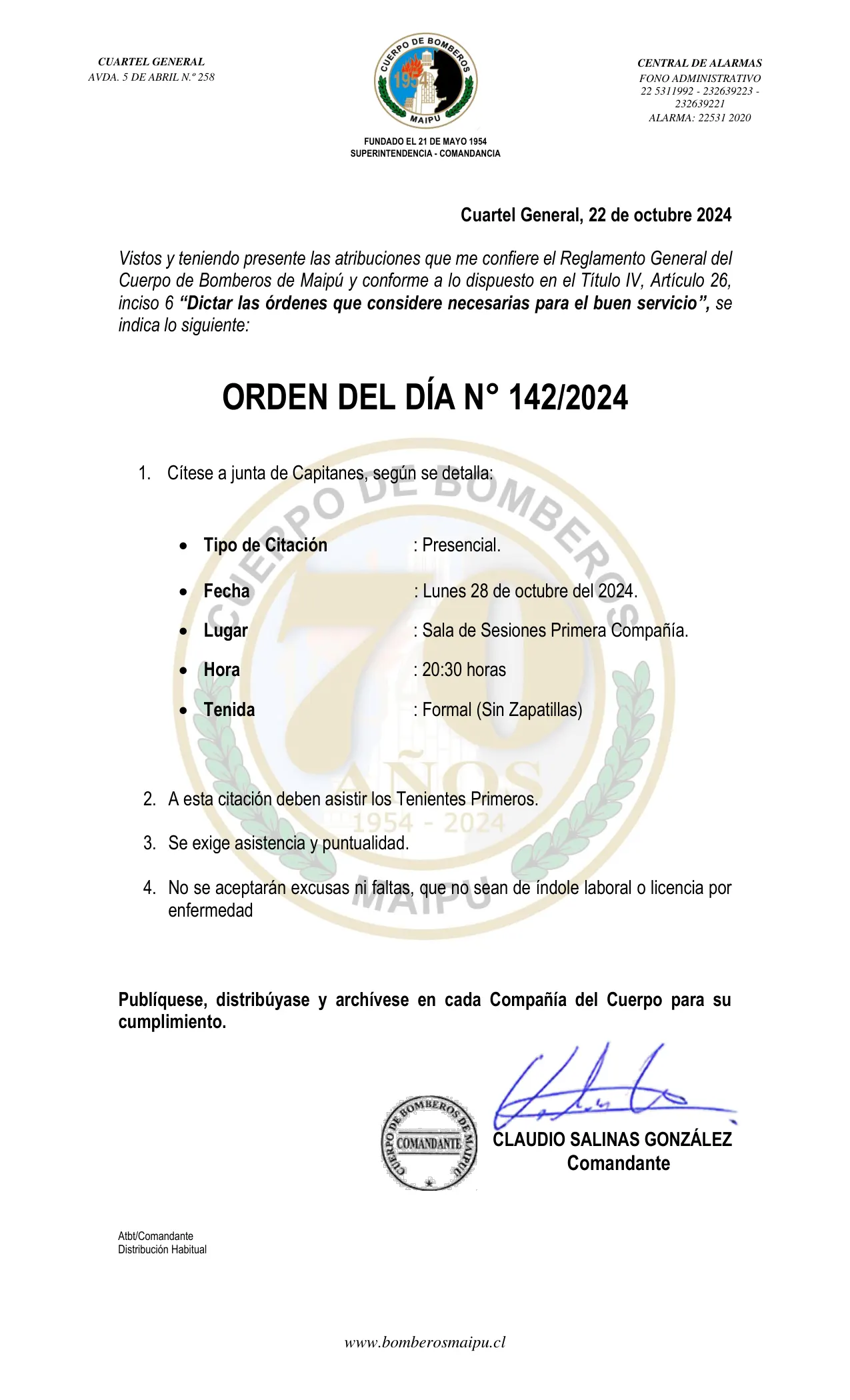 Página 1 de Orden del Día N° 142/2024