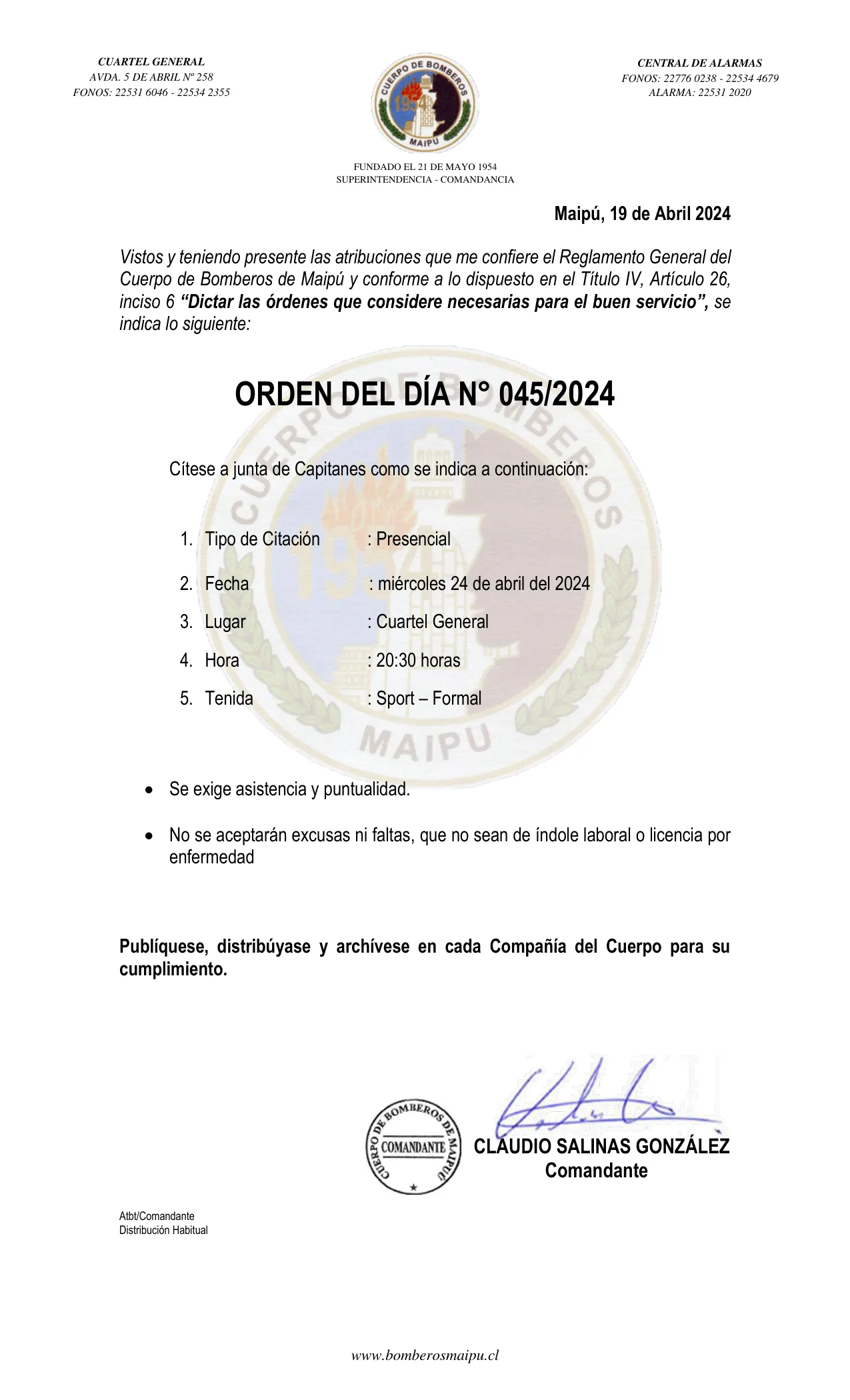 Página 1 de Orden del Día N° 45/2024