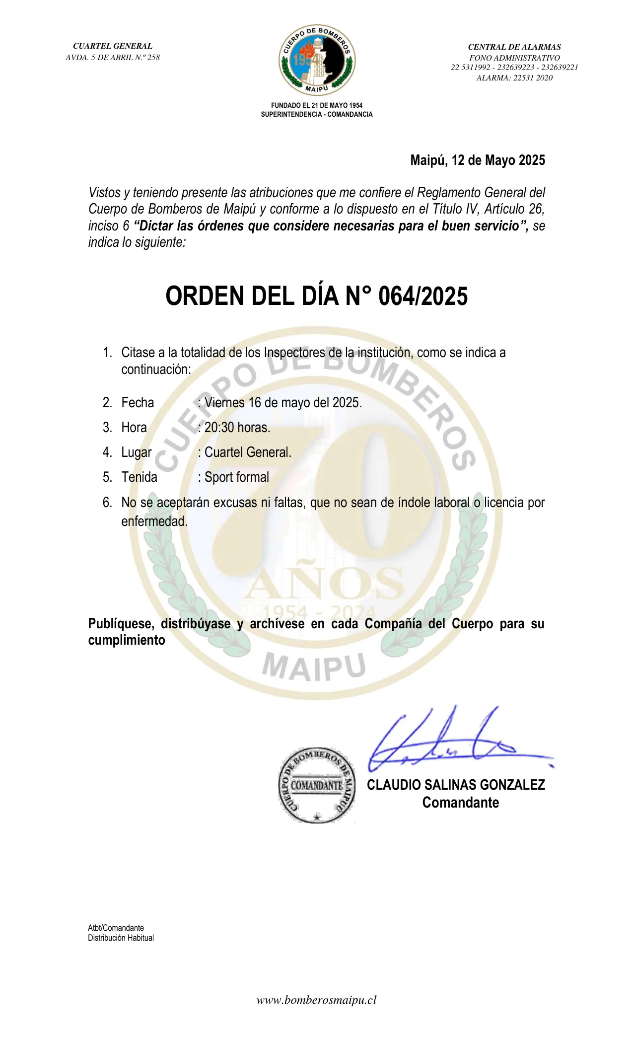 Orden del Día N° 64/2025