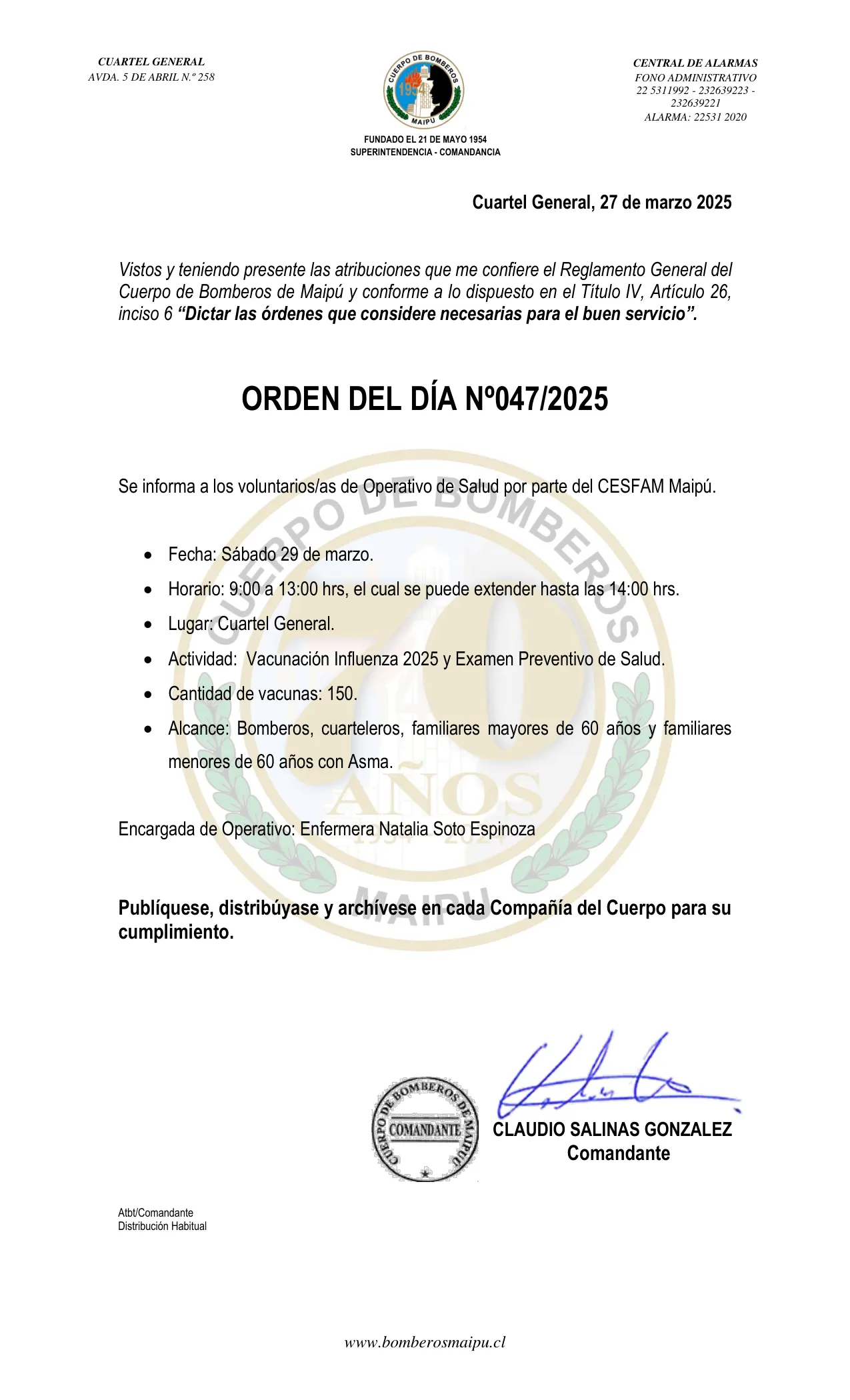 Página 1 de Orden del Día N° 47/2025