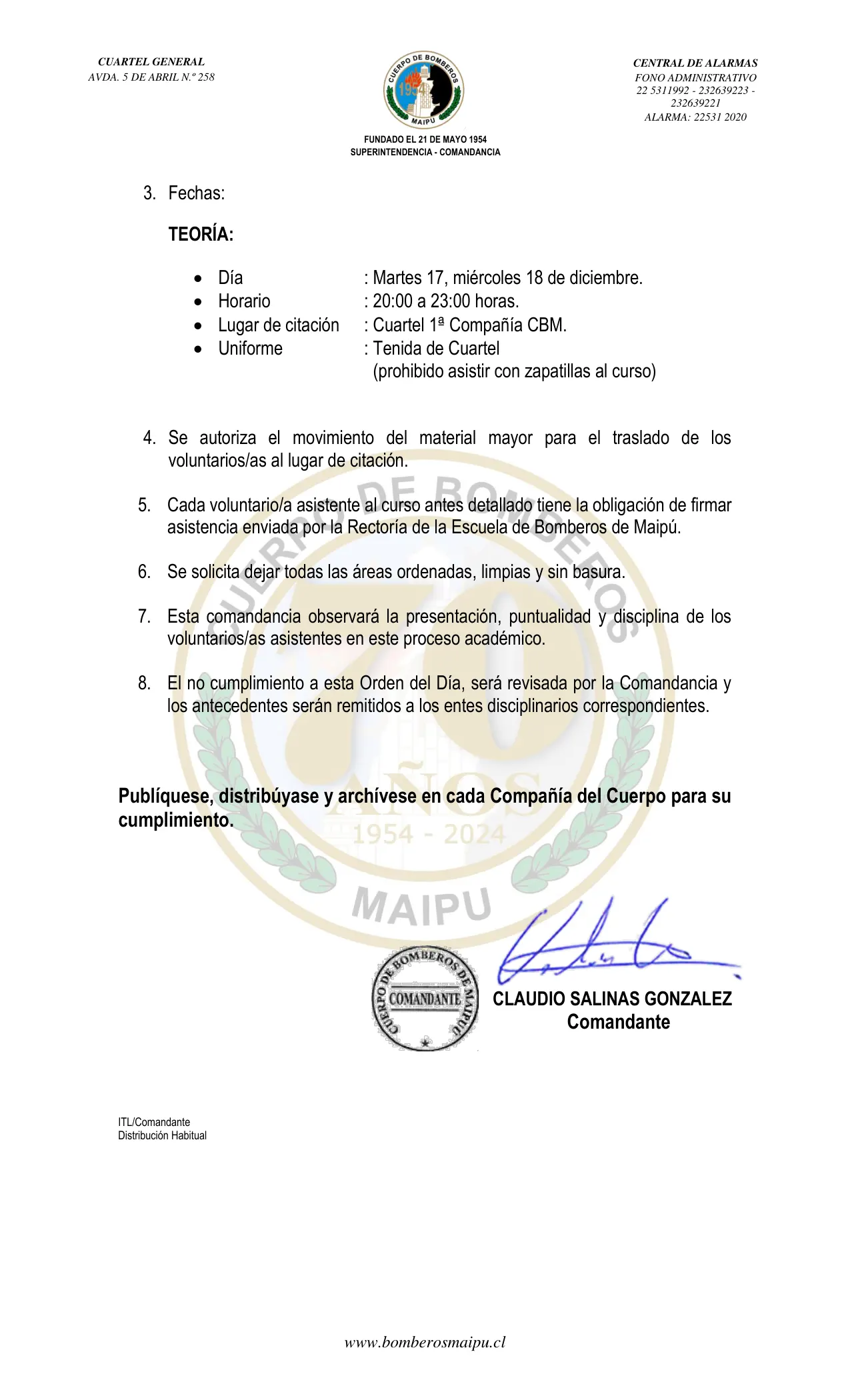 Página 2 de Orden del Día N° 167/2024