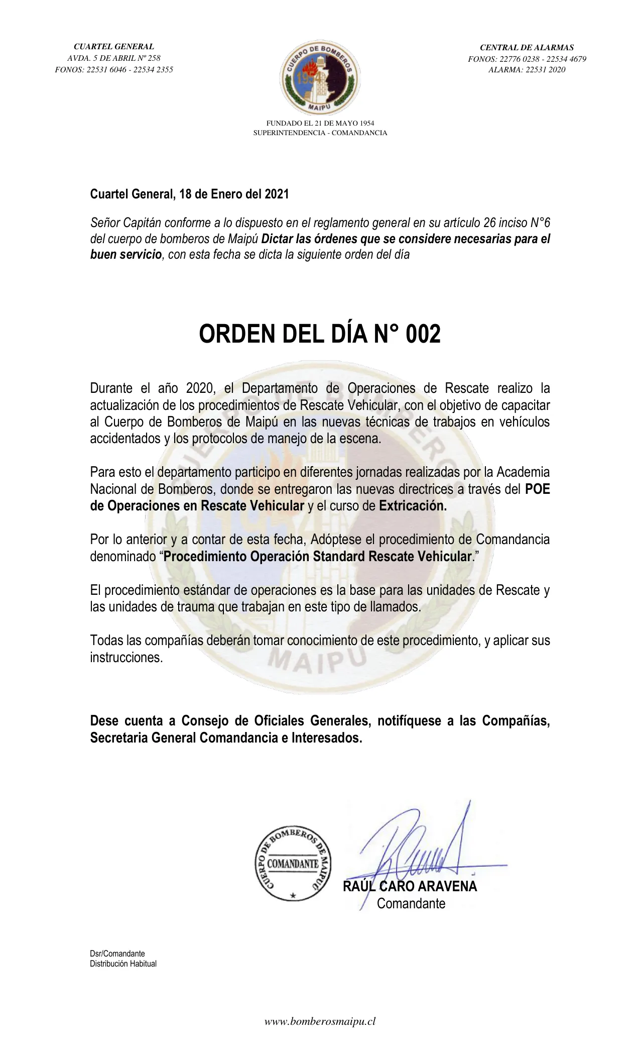 Página 1 de Orden del Día N° 2/2021