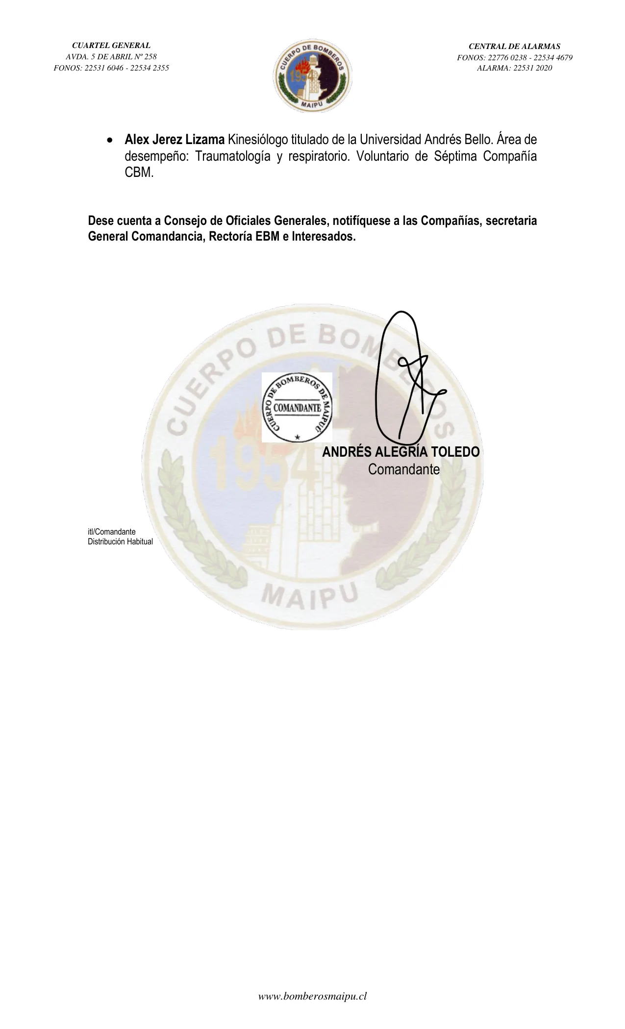 Página 2 de Orden del Día N° 15/2022