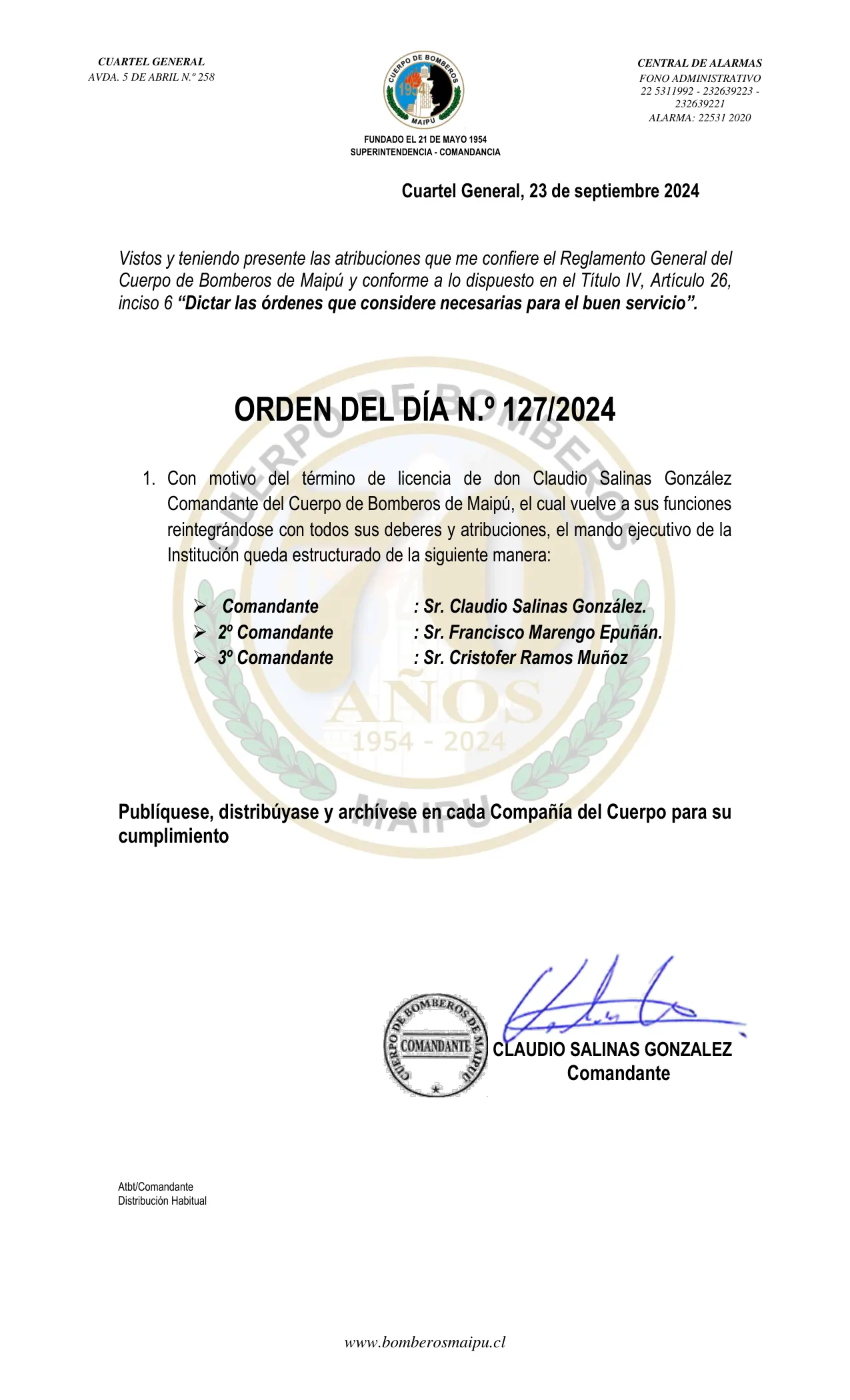 Página 1 de Orden del Día N° 127/2024