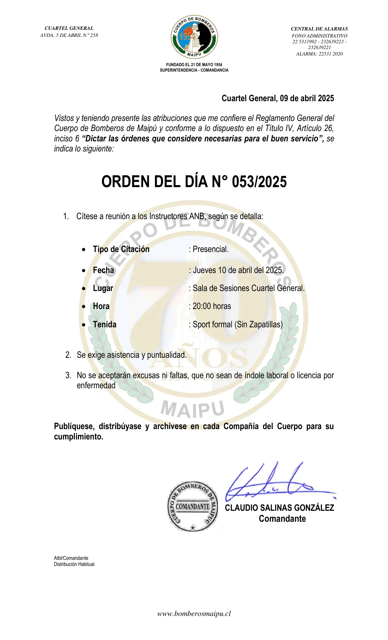 Orden del Día N° 53/2025