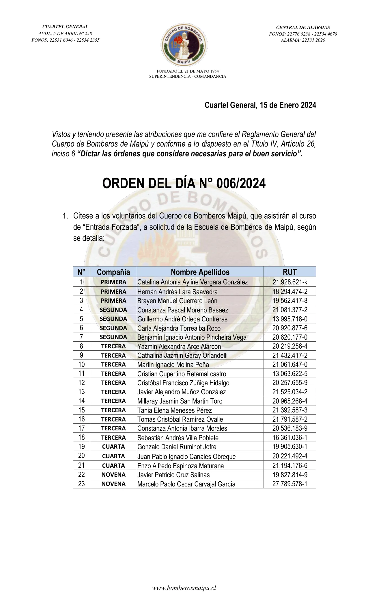Página 1 de Orden del Día N° 6/2024
