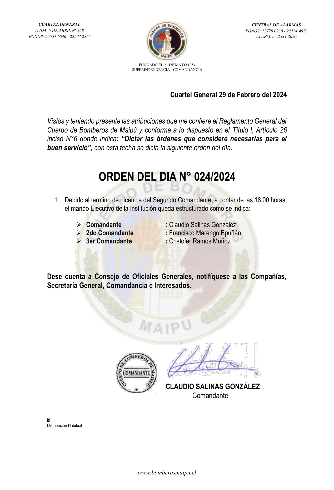 Página 1 de Orden del Día N° 24/2024