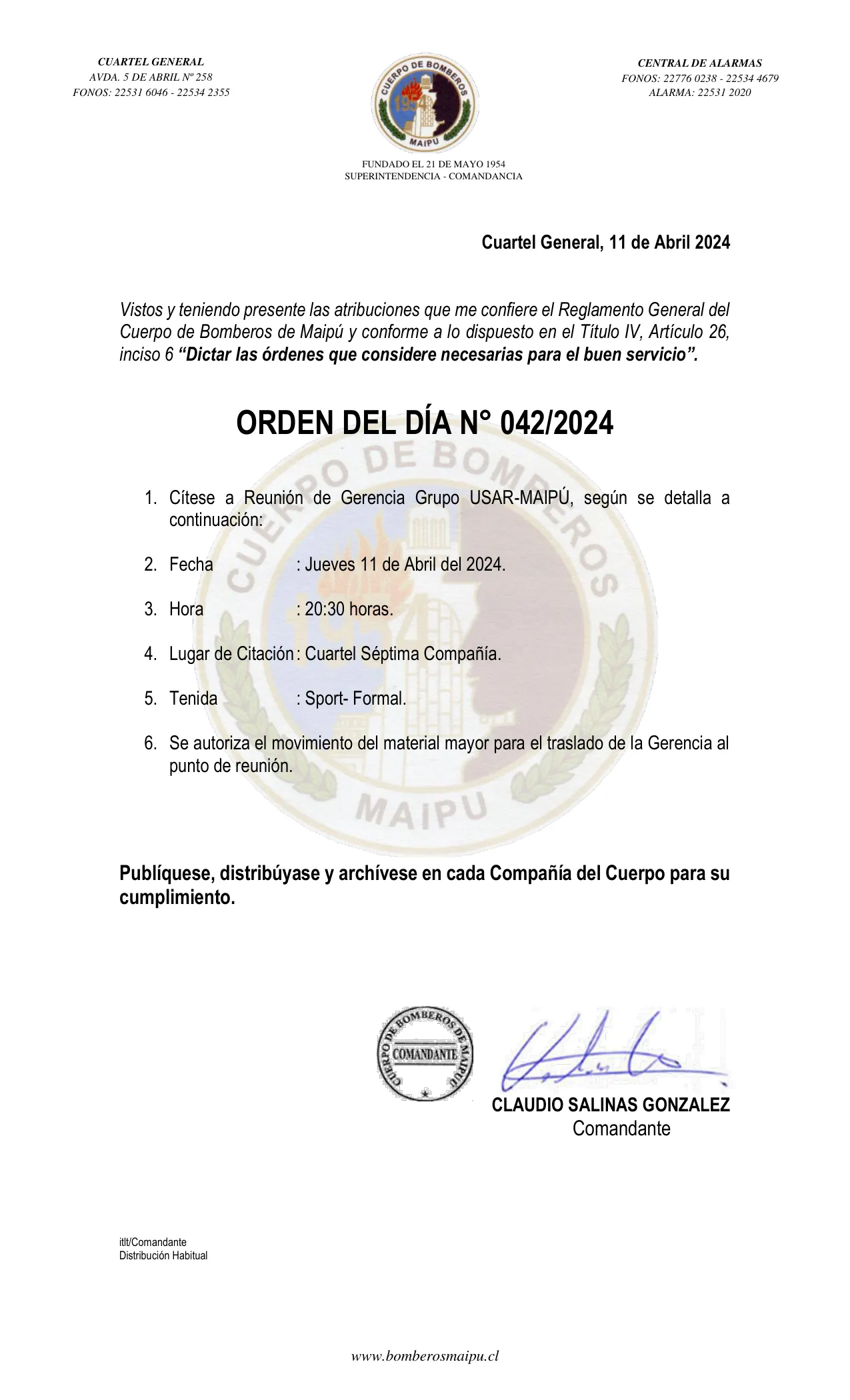 Página 1 de Orden del Día N° 42/2024