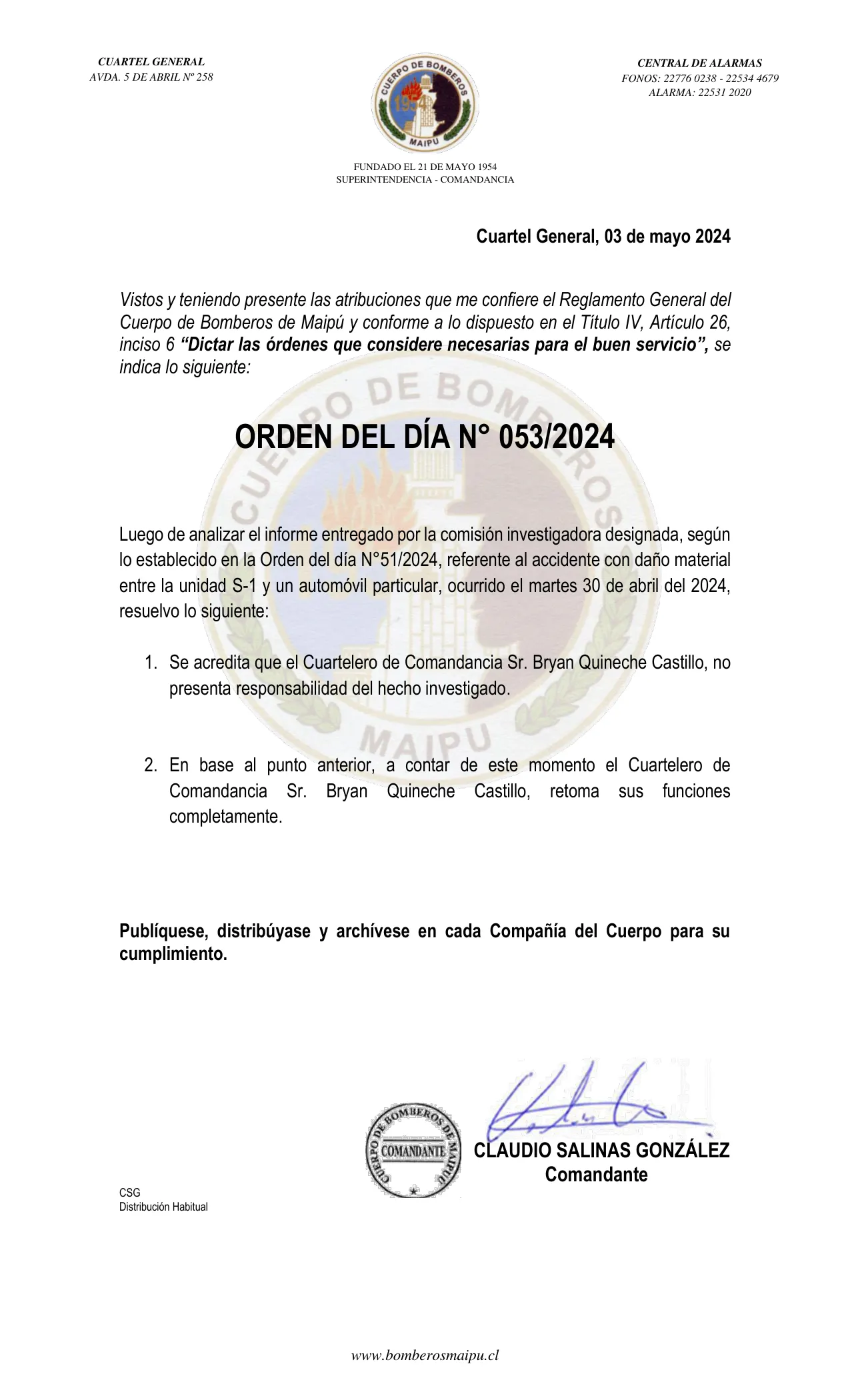 Página 1 de Orden del Día N° 53/2024