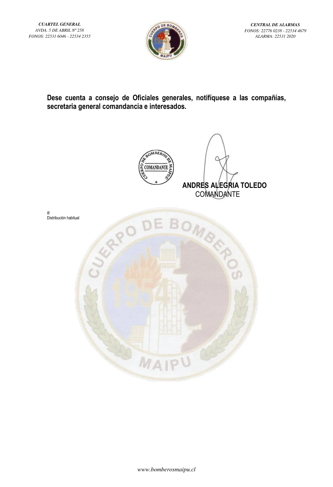 Página 2 de Orden del Día N° 1/2022