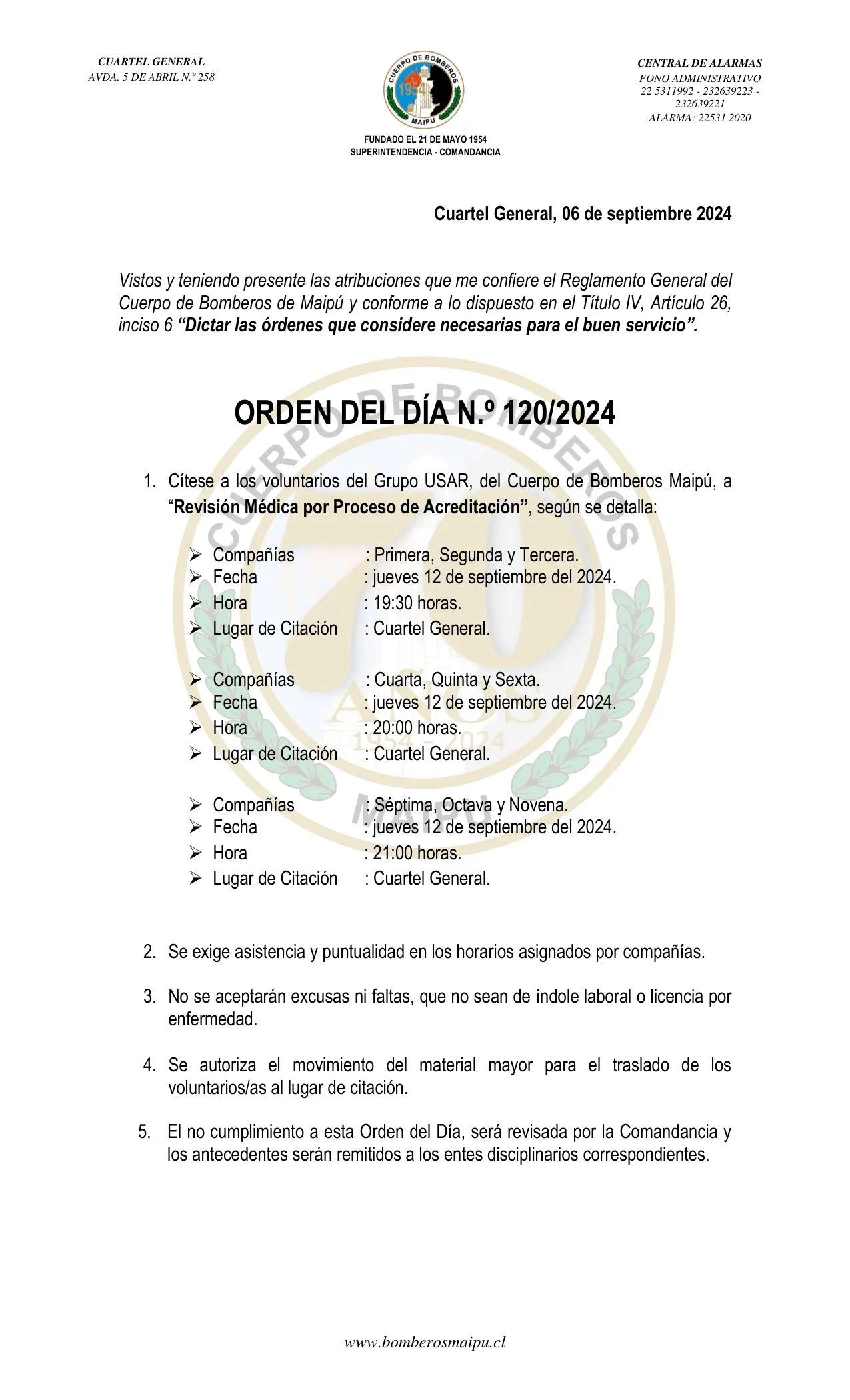 Página 1 de Orden del Día N° 120/2024
