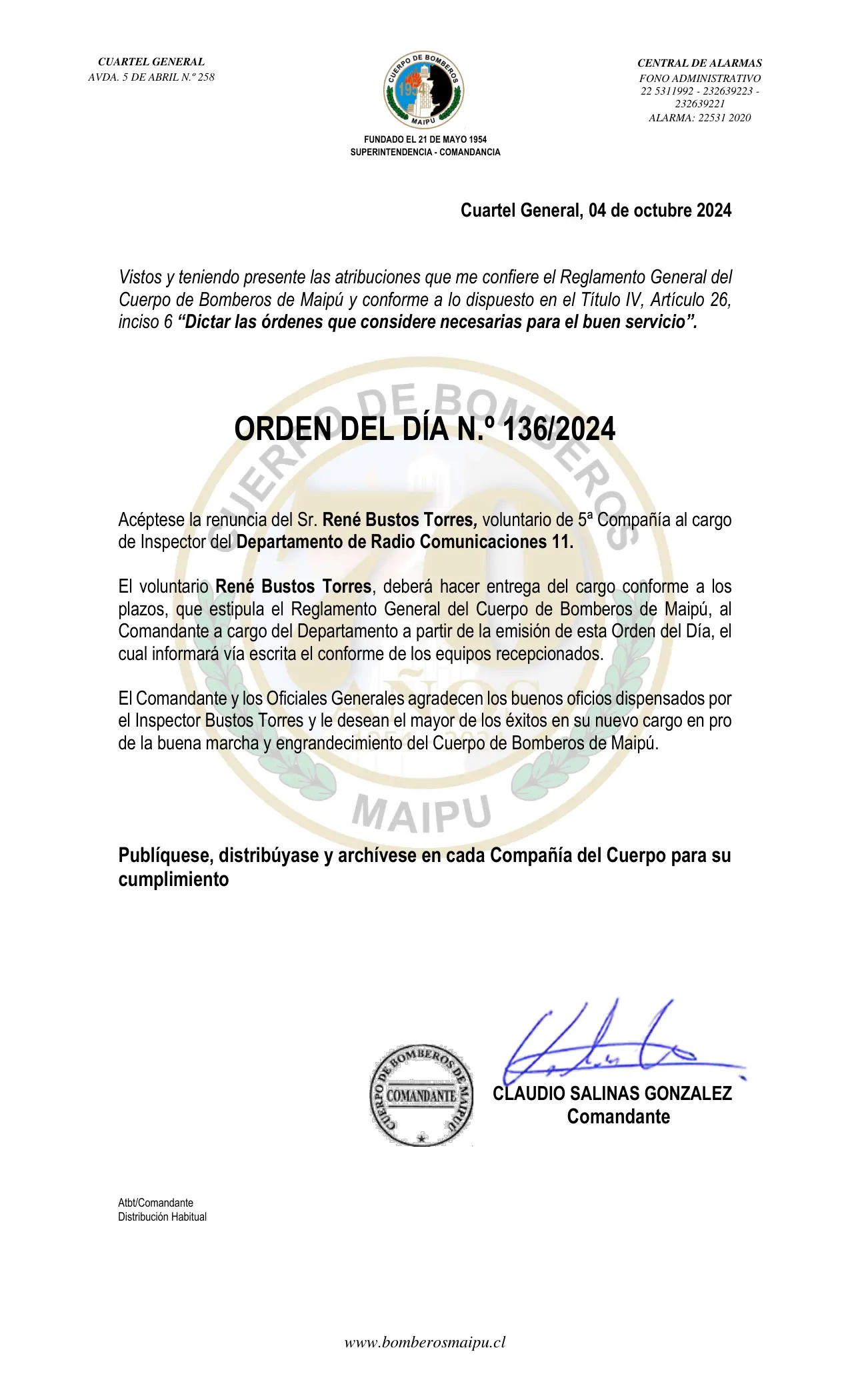 Página 1 de Orden del Día N° 136/2024