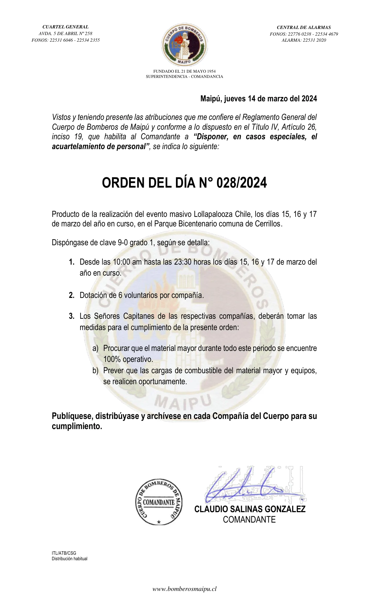 Página 1 de Orden del Día N° 28/2024