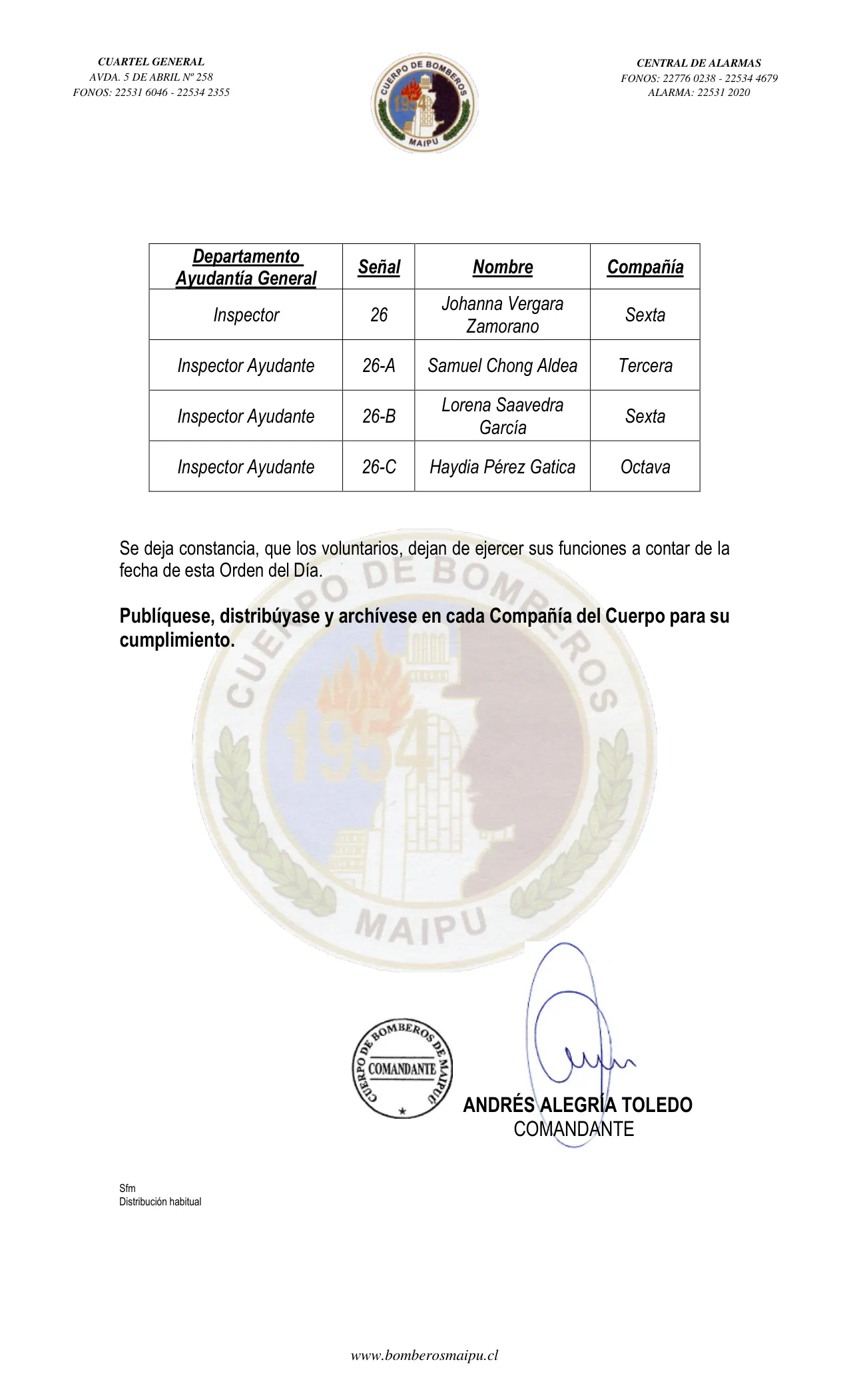 Página 2 de Orden del Día N° 122/2022