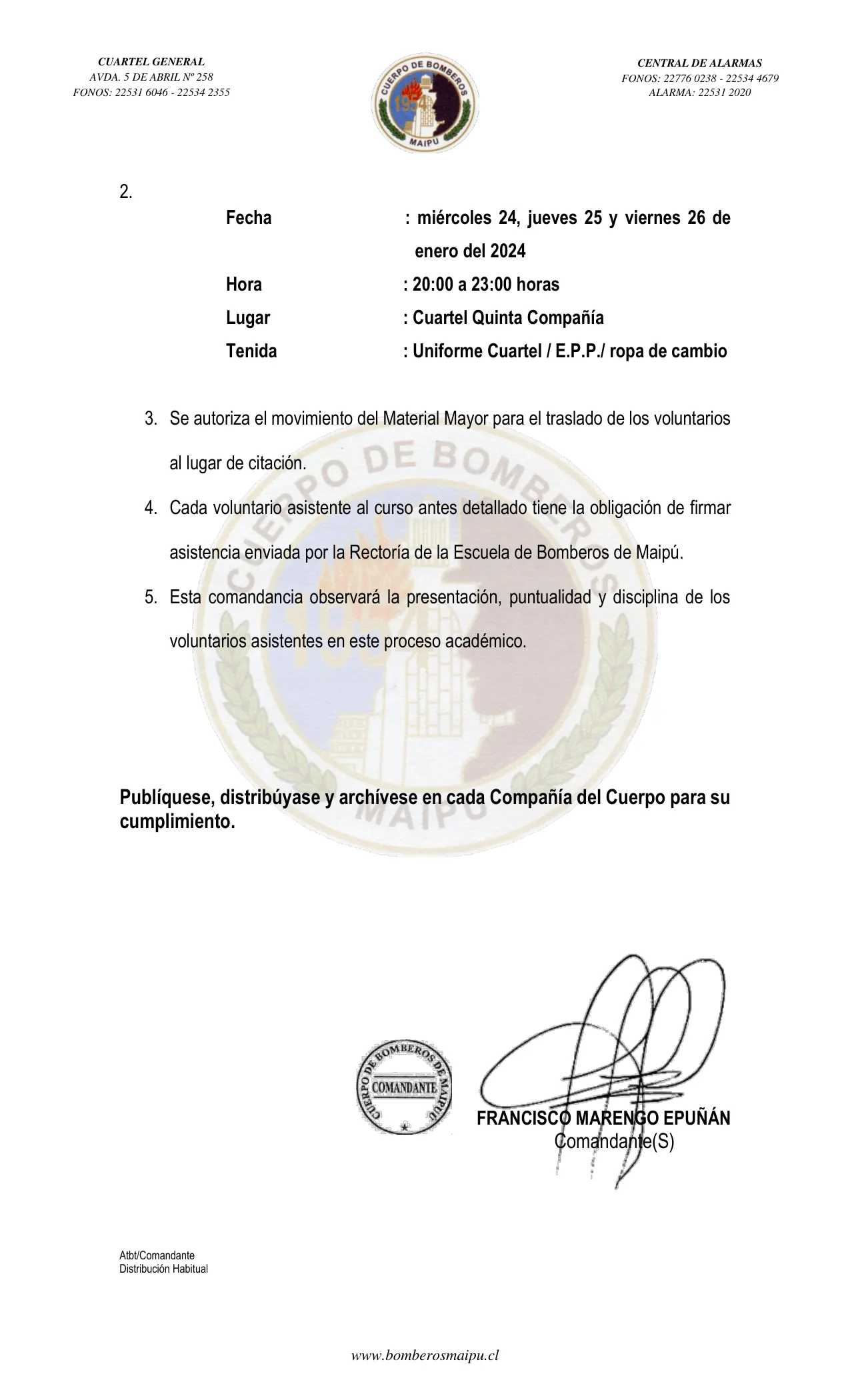 Página 2 de Orden del Día N° 10/2024