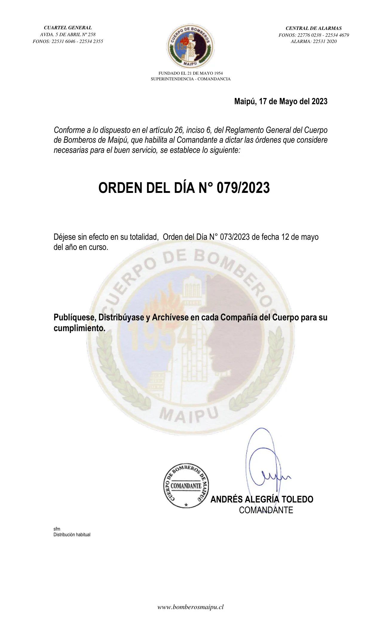 Página 1 de Orden del Día N° 79/2023