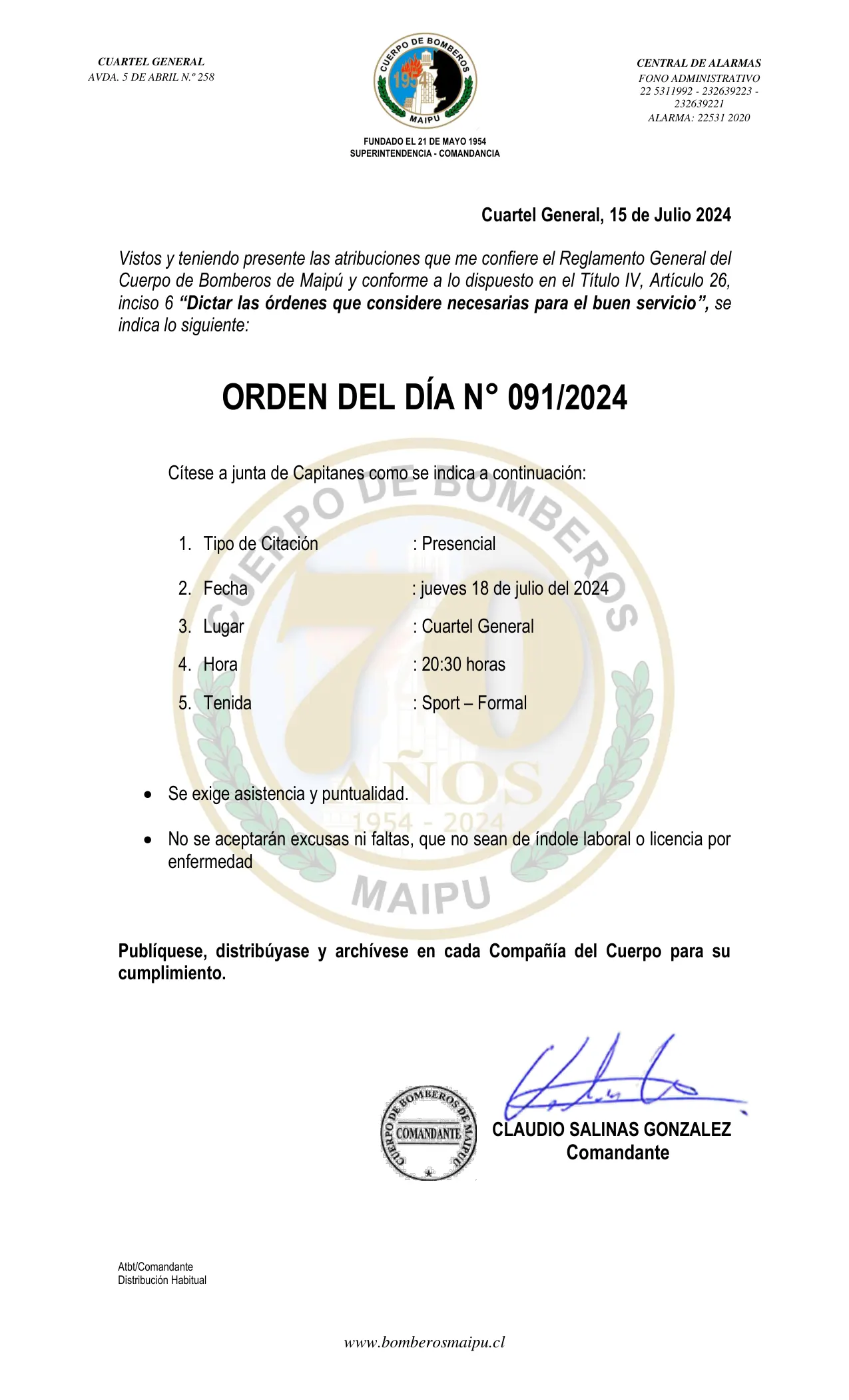 Página 1 de Orden del Día N° 91/2024