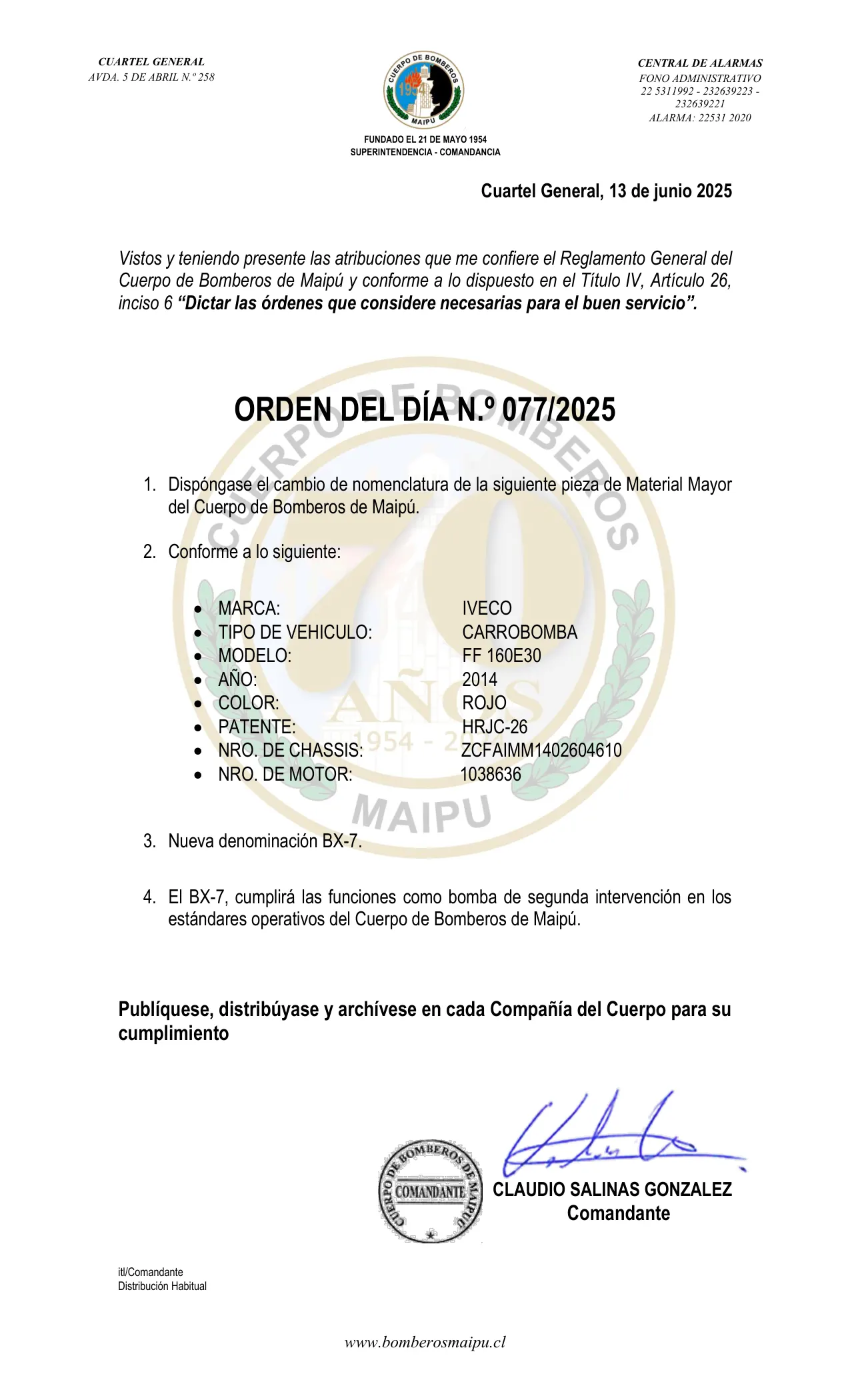 Orden del Día N° 78/2025