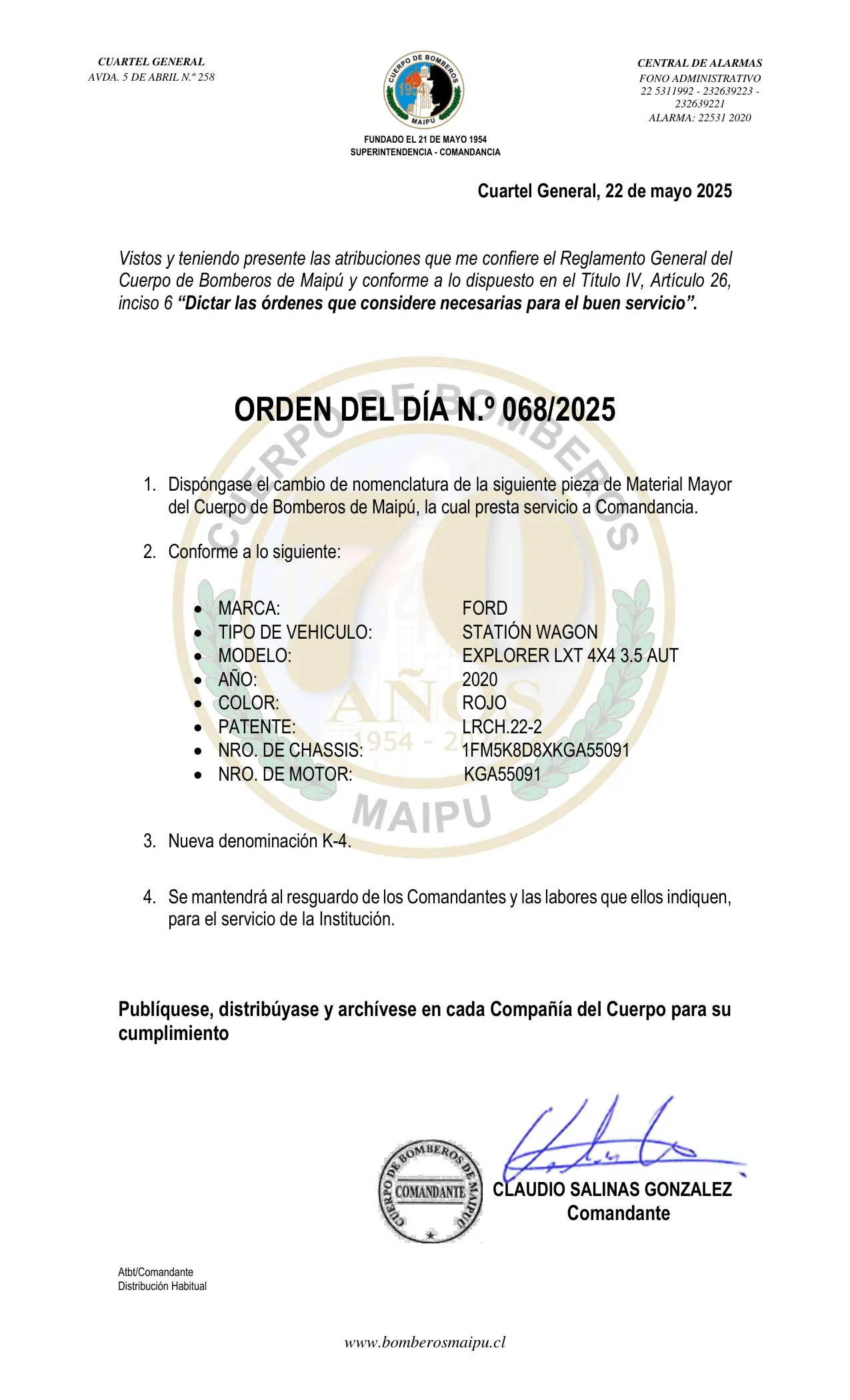 Orden del Día N° 68/2025