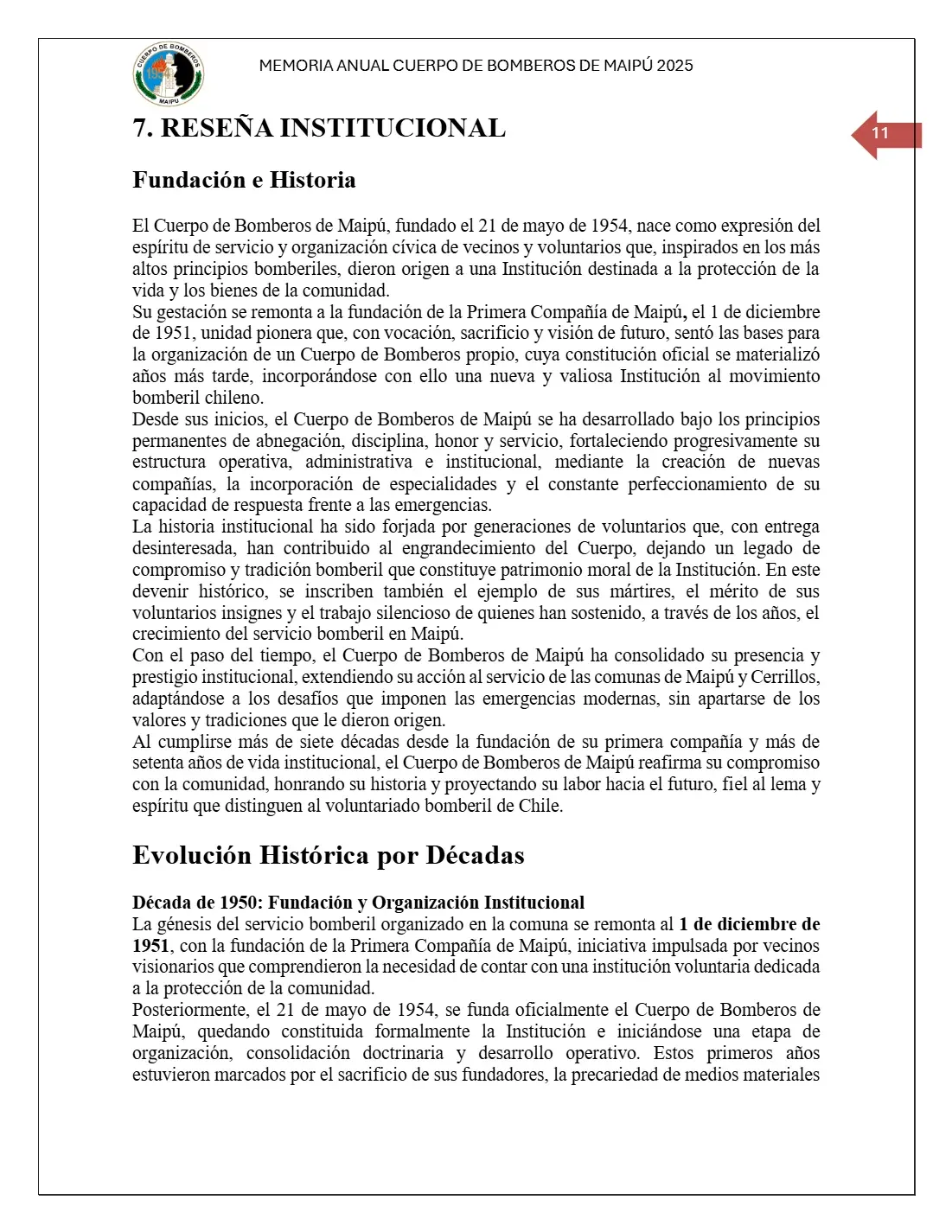 Página 11 de Memoria Anual 2025