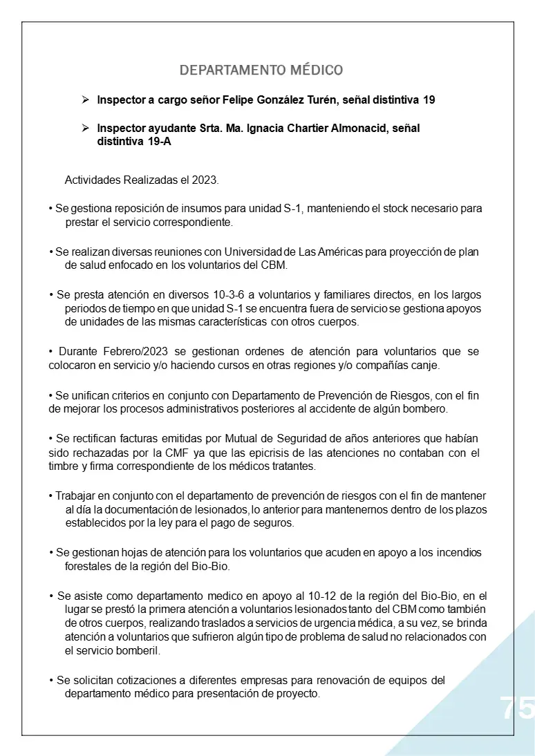 Página 75 de Memoria Anual 2023