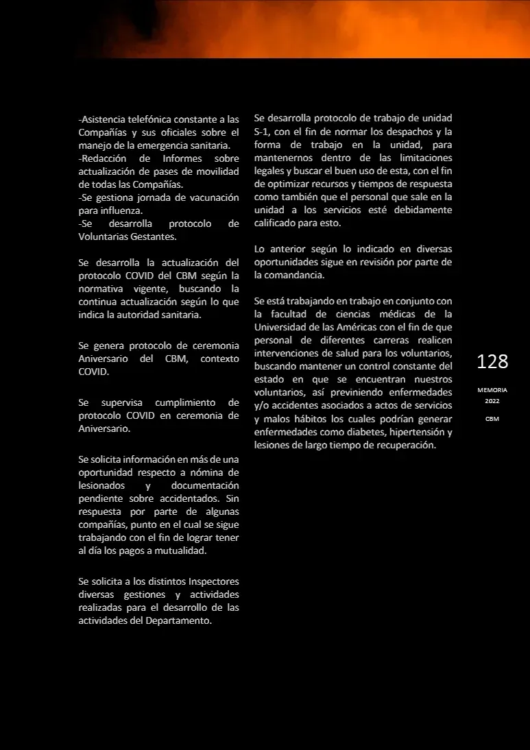 Página 128 de Memoria Anual 2022