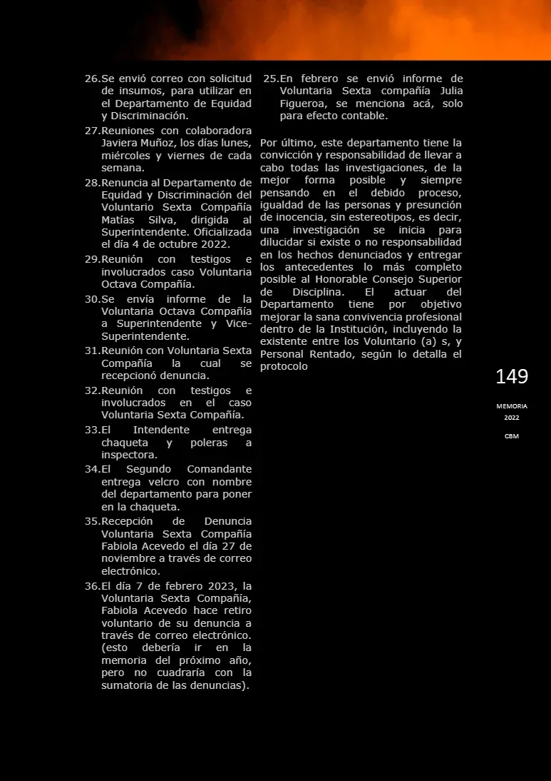 Página 149 de Memoria Anual 2022