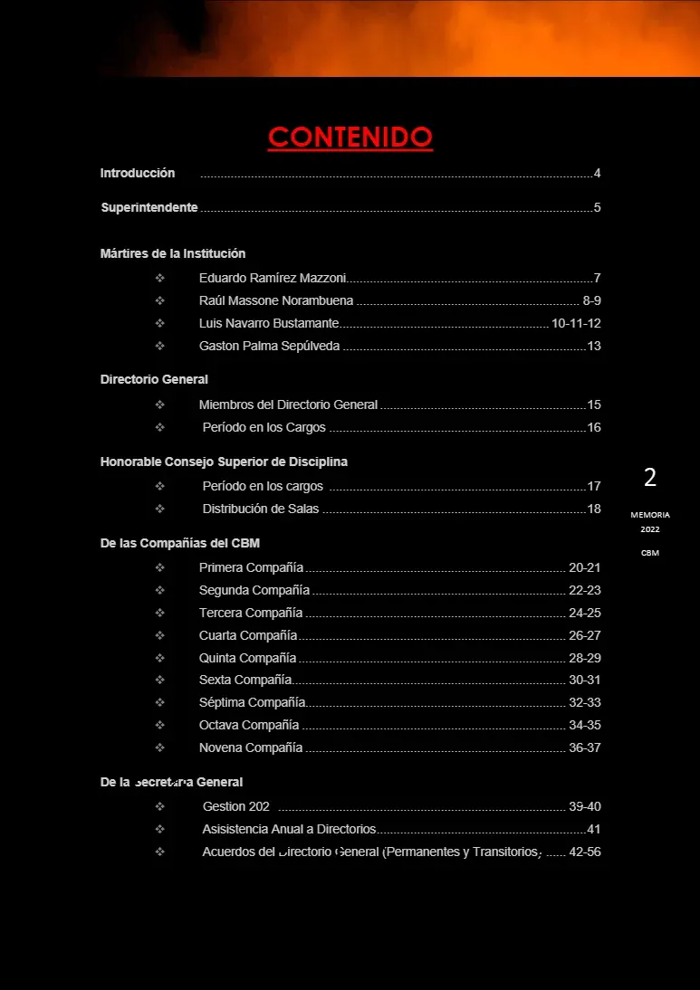 Página 2 de Memoria Anual 2022