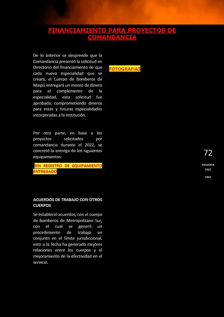 Página 72 de Memoria Anual 2022