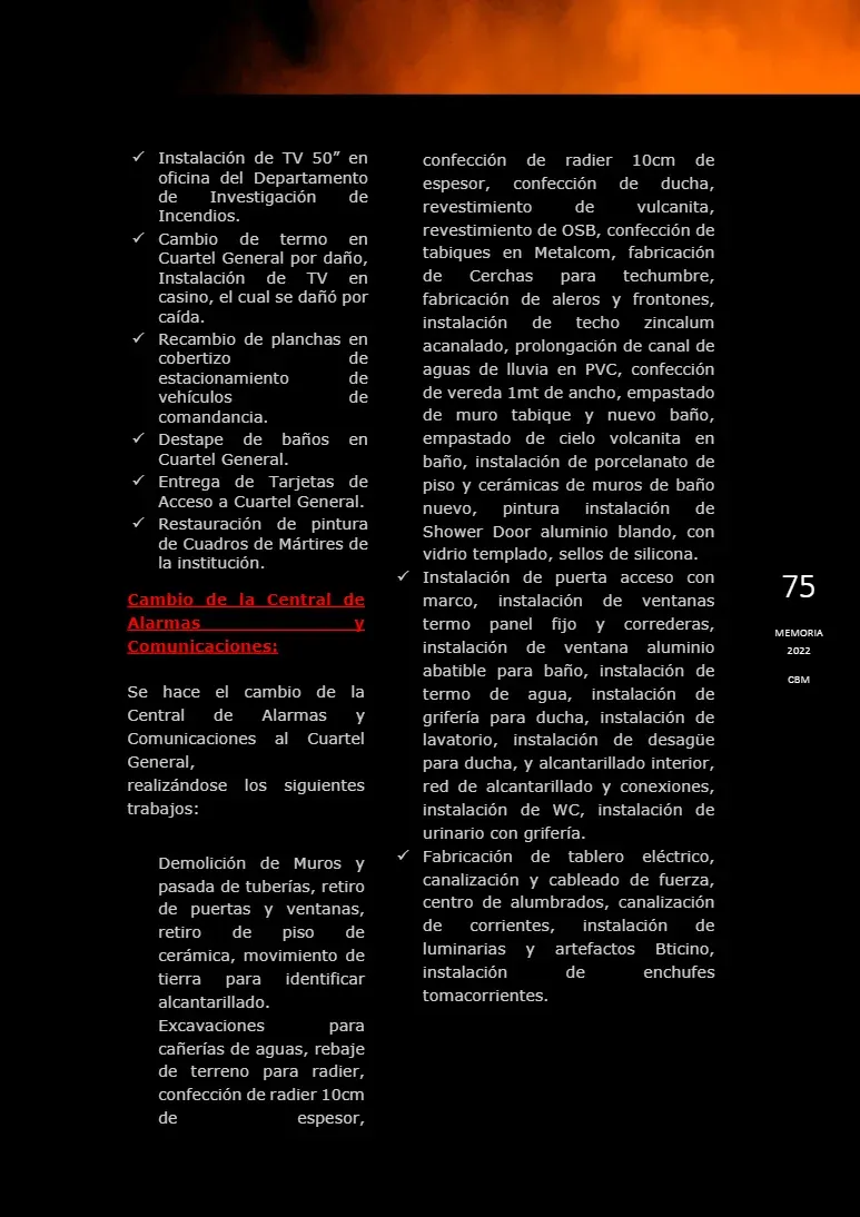 Página 75 de Memoria Anual 2022