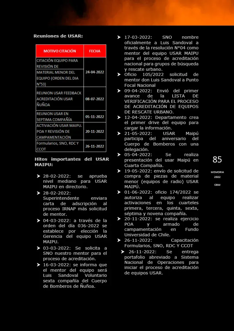 Página 85 de Memoria Anual 2022